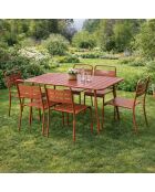Falcou Terrakotta-Gartentisch 4 bis 6 Sitze - 120x70x72 cm