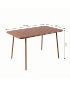 Falcou Terrakotta-Gartentisch 4 bis 6 Sitze - 120x70x72 cm
