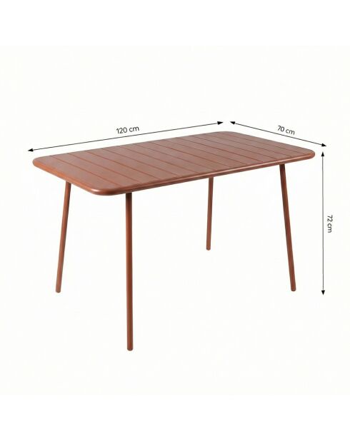Falcou terracotta tuintafel met 4 tot 6 zitplaatsen - 120x70x72 cm