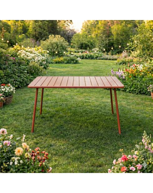 Falcou terracotta tuintafel met 4 tot 6 zitplaatsen - 120x70x72 cm