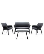 Salon de jardin 4 places avec table basse Bursa gris anthracite - 4 pièces