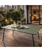 Table de jardin 4 à 6 places Falcou verte - 120x70x72 cm
