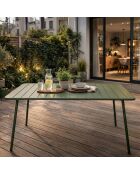 Table de jardin 4 à 6 places Falcou verte - 120x70x72 cm