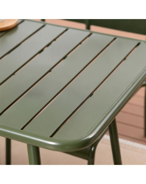 Table de jardin 4 à 6 places Falcou verte - 120x70x72 cm