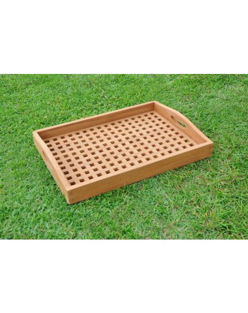 Plateau en teck Melin marron - 82x46x51 cm