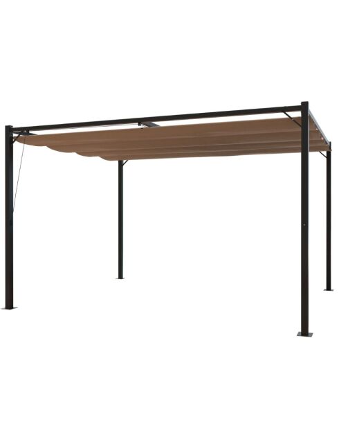 Pergola autoportante avec toile en polyester Island taupe - 300x400x224 cm