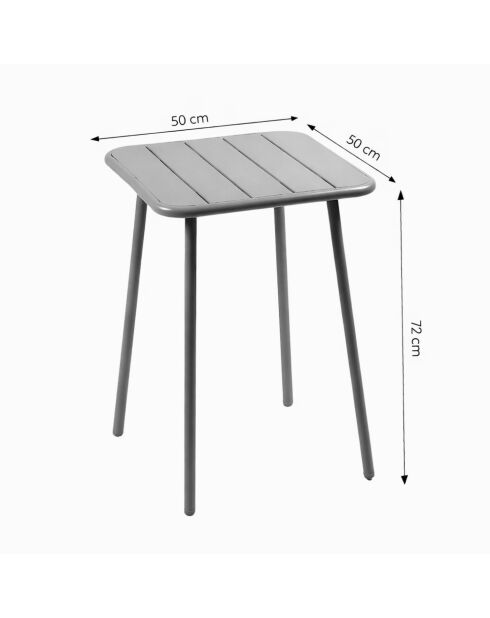 Table carrée 2 places Falcou verte - 50x50 cm