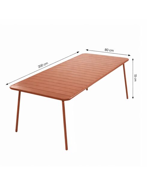 Falcou terracotta tuintafel voor 8/10 personen - 200x80x72 cm