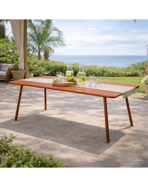 Falcou terracotta tuintafel voor 8/10 personen - 200x80x72 cm