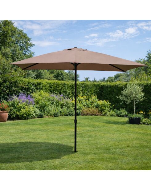 Cefalonia rechteckiger Regenschirm braun - 293x193x245 cm