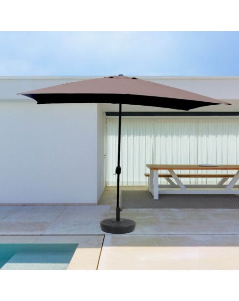 Cefalonia rechteckiger Regenschirm braun - 293x193x245 cm