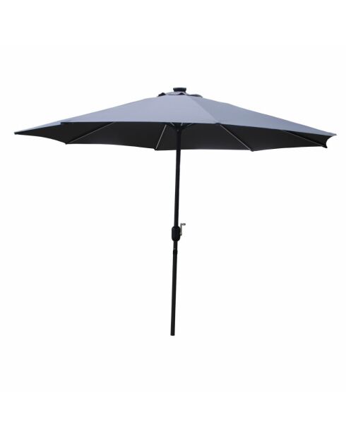 Samos grauer runder LED-Sonnenschirm - 292x292x245 cm