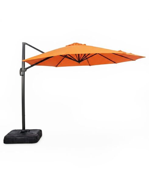 Sombrilla de aluminio offset octogonal naranja Kaleno - 350x350x260 cm