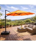 Kaleno orangefarbener achteckiger Offset-Sonnenschirm aus Aluminium - 350x350x260 cm