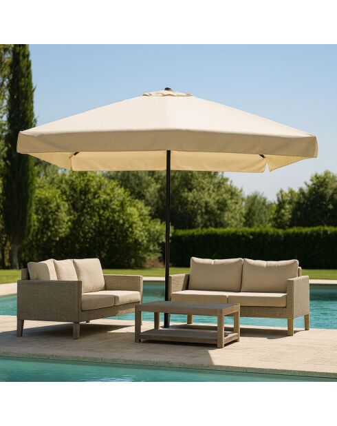 Gaeta ecru quadratischer Schirm - 295x295 cm