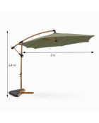Lioran grüner achteckiger Offset-Sonnenschirm - 300x300x240 cm