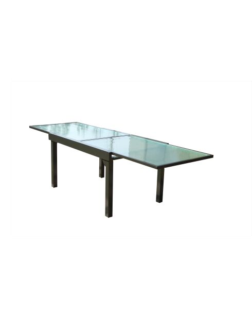 Arvona grauer ausziehbarer Gartentisch aus Aluminium - 135x90x76 cm
