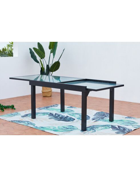 Arvona grauer ausziehbarer Gartentisch aus Aluminium - 135x90x76 cm