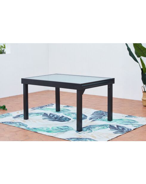 Arvona grauer ausziehbarer Gartentisch aus Aluminium - 135x90x76 cm