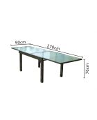Arvona grauer ausziehbarer Gartentisch aus Aluminium - 135x90x76 cm