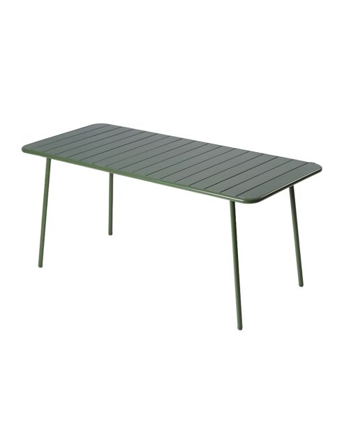 Table de jardin 6 places Falcou verte - 160x70x72 cm