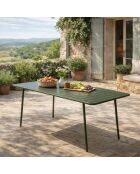 Table de jardin 6 places Falcou verte - 160x70x72 cm