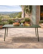 Table de jardin 6 places Falcou verte - 160x70x72 cm
