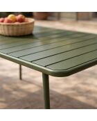 Table de jardin 6 places Falcou verte - 160x70x72 cm