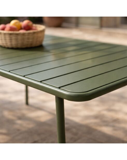 Table de jardin 6 places Falcou verte - 160x70x72 cm