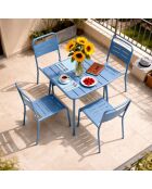 Blauer quadratischer 4-Sitzer-Tisch von Falcou - 70x70 cm