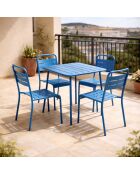 Blauer quadratischer 4-Sitzer-Tisch von Falcou - 70x70 cm