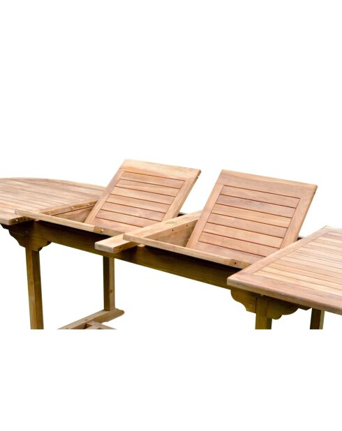 Salon de jardin en teck massif 10 à 12 places avec table ovale et 10 chaises Lireno marron - 11 pièces