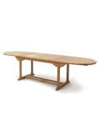 Salon de jardin en teck massif 10 à 12 places avec table ovale et 10 chaises Lireno marron - 11 pièces