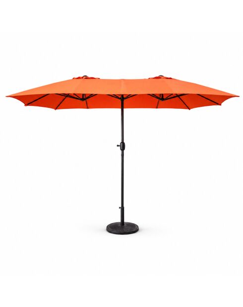 Luvina Rechteckiger Doppel-Sonnenschirm, Terrakotta, 270 x 460 x 240 cm