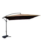 Johan quadratischer Offset-Sonnenschirm braun - 300x300x245 cm
