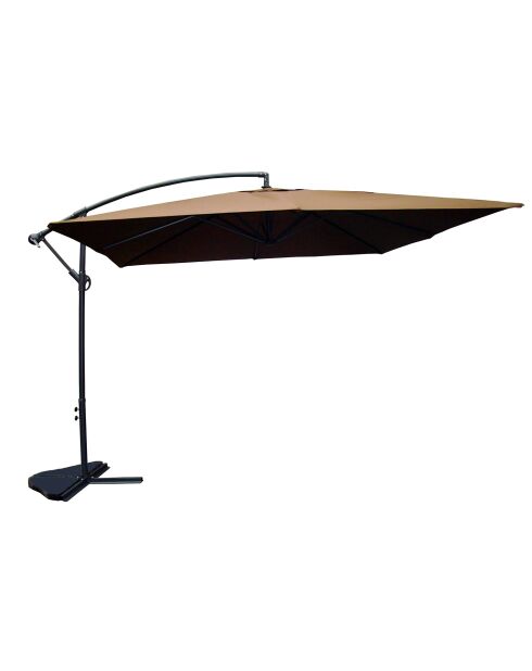 Johan quadratischer Offset-Sonnenschirm braun - 300x300x245 cm