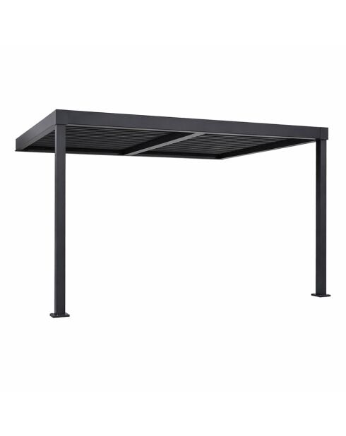 Kamares schwarze lehnbare bioklimatische Pergola aus Aluminium - 300x300x230 cm