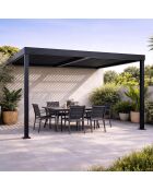 Kamares schwarze lehnbare bioklimatische Pergola aus Aluminium - 300x300x230 cm