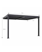 Kamares schwarze lehnbare bioklimatische Pergola aus Aluminium - 300x300x230 cm