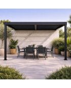 Kamares schwarze lehnbare bioklimatische Pergola aus Aluminium - 300x300x230 cm