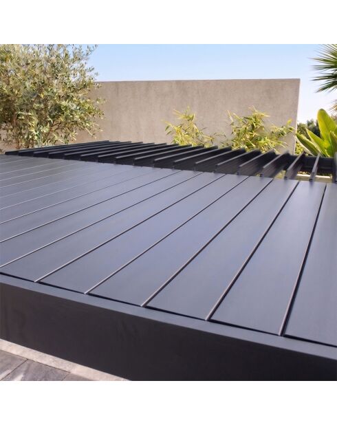 Kamares schwarze lehnbare bioklimatische Pergola aus Aluminium - 300x300x230 cm