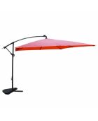 Johan quadratischer LED-Offset-Sonnenschirm, Terrakotta, 300 x 300 x 245 cm