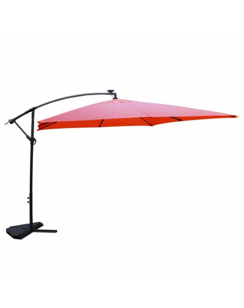 Johan quadratischer LED-Offset-Sonnenschirm, Terrakotta, 300 x 300 x 245 cm