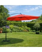 Johan quadratischer LED-Offset-Sonnenschirm, Terrakotta, 300 x 300 x 245 cm