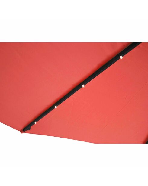 Johan quadratischer LED-Offset-Sonnenschirm, Terrakotta, 300 x 300 x 245 cm
