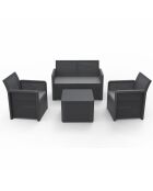 4-zits tuinmeubilair van hars met grijze Loggia-salontafel - 4 stuks