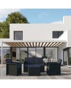 4-zits tuinmeubilair van hars met grijze Loggia-salontafel - 4 stuks