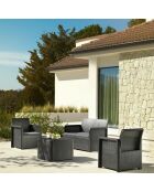 4-zits tuinmeubilair van hars met grijze Loggia-salontafel - 4 stuks