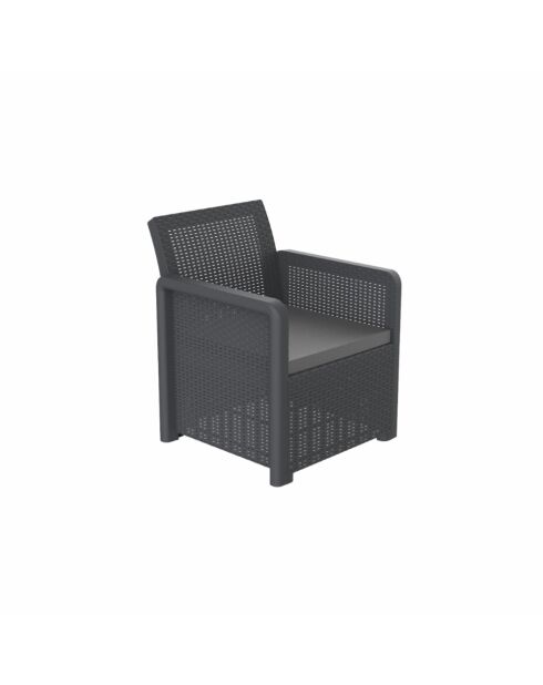 4-zits tuinmeubilair van hars met grijze Loggia-salontafel - 4 stuks