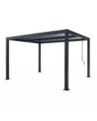 Schwarze bioklimatische Aluminiumpergola von Eger mit verstellbaren Lamellen - 400x300x236 cm